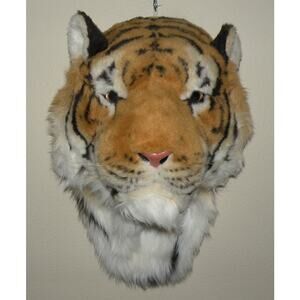 Burton and Burton Plush Wall Hanging Tiger Head Large Approx. 22” x 16” Safari